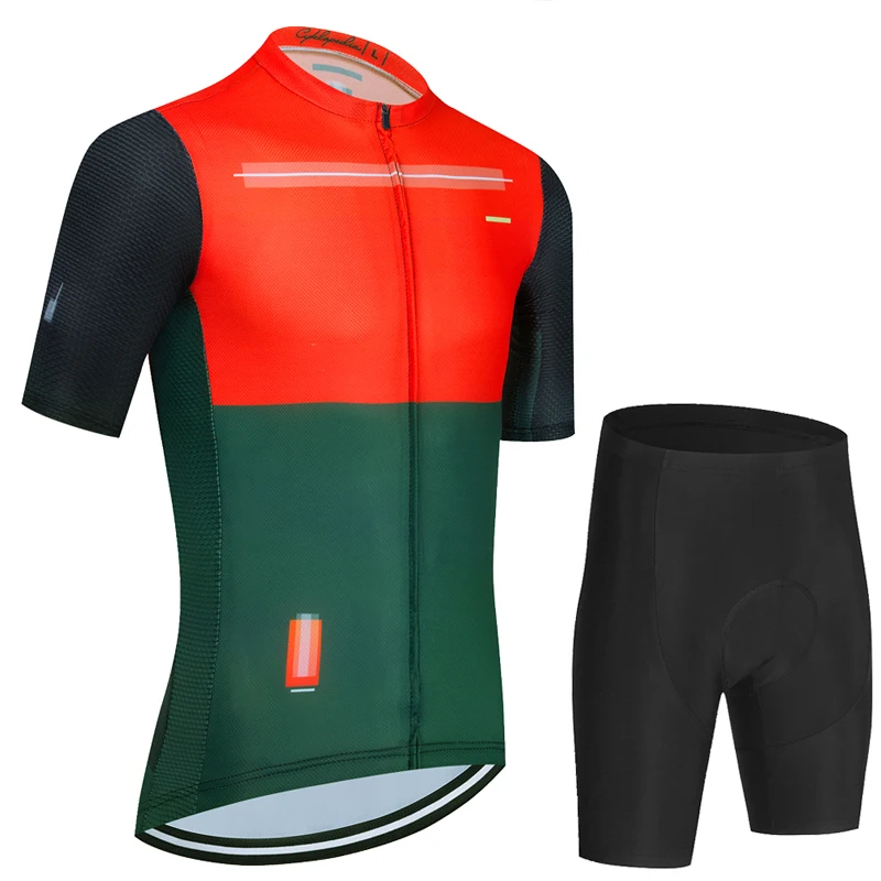 2024 New Summer Cycling Wear Short Sleeve Set Quick Drying Breathable Sweatshirt Cycling Shorts Mountain Bike Cycling Equipment