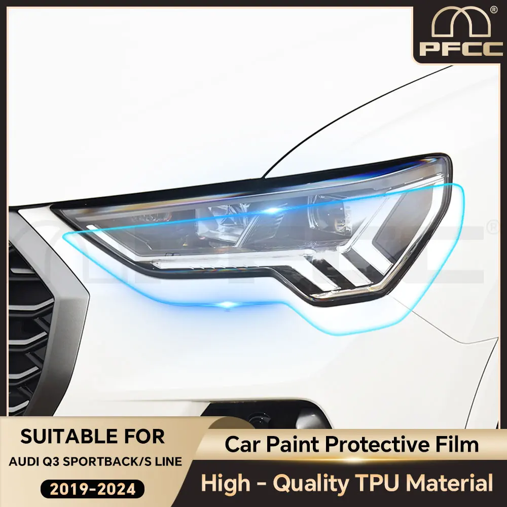 

PFCC Headlight Rearview PPF TPU for Audi Q3 Sportback S Line 2019-2024 Pre Cut Clear Kit 8.5mil Sticker Paint Protection Film