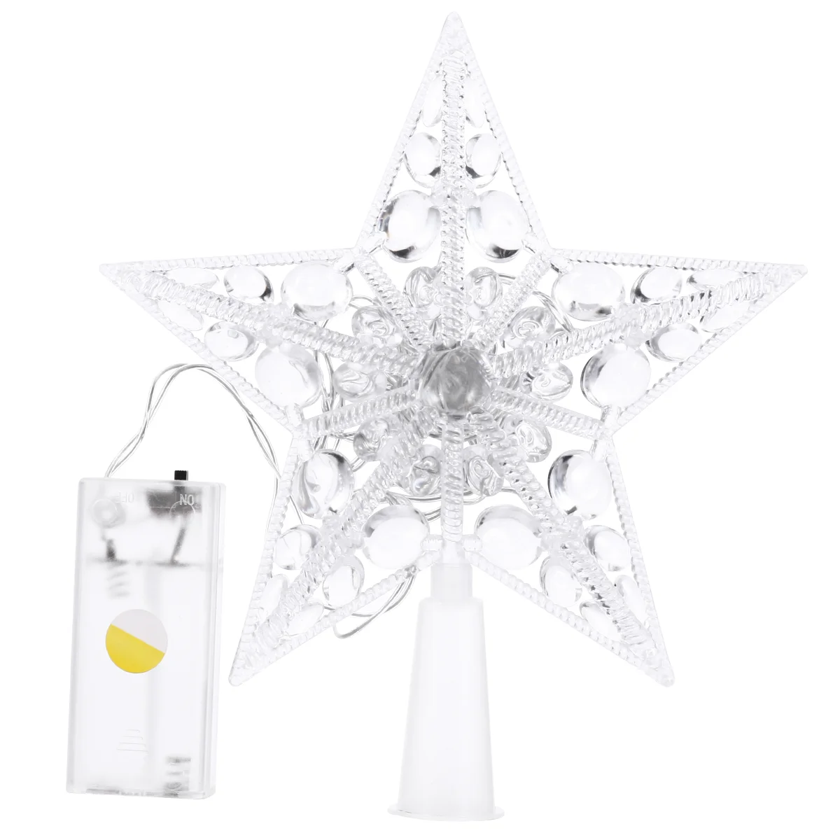 Christmas Tree Adornment Pendant Topper Star Shaped Treetop Decor Party Red Fairy