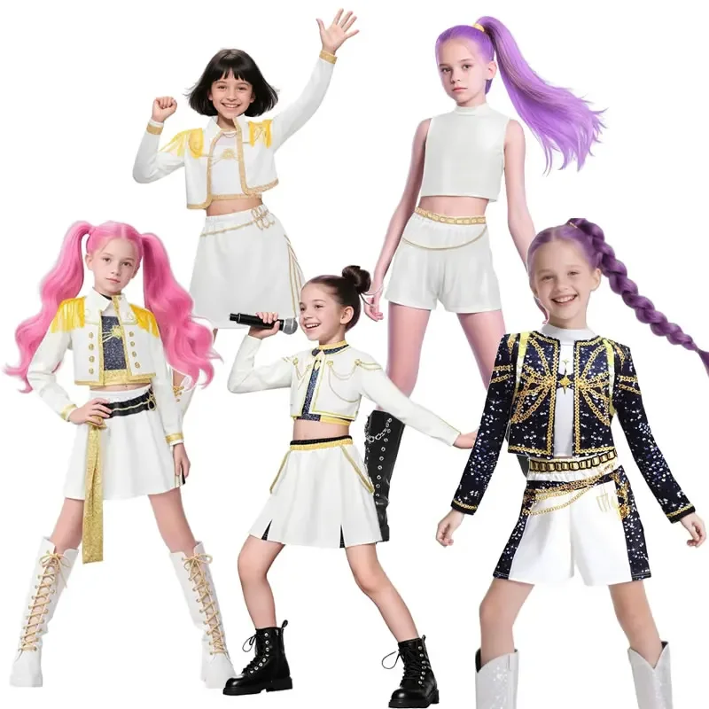 

Halloween KPOP Demon Hunters Costume For Teen Girl Outfit Festive Child Pop Singers Dance Stage Role Play Set Rumi Mira Zoey