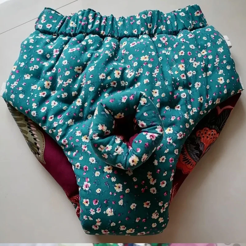 

Handmade Cotton Men Retro Floral Soft Sheath Briefs Fill Cotton Size Big Puffy Warm Panties Fetish Shorts BF Private Party Club