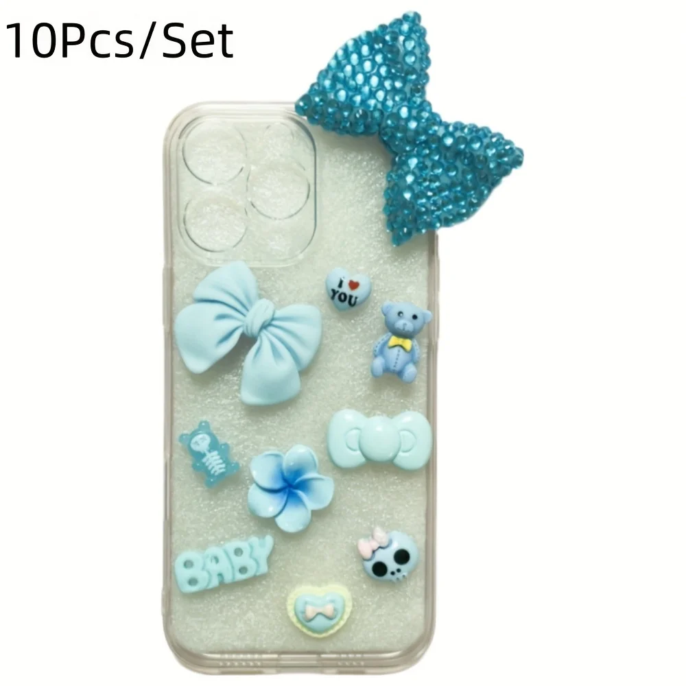 Kawaii Rose Teddy Bear Large Bowknot Candy Resin Charm Diy Crafts  Junk Phone Case Laptop Storage Box Scrapbook Decorations view 5