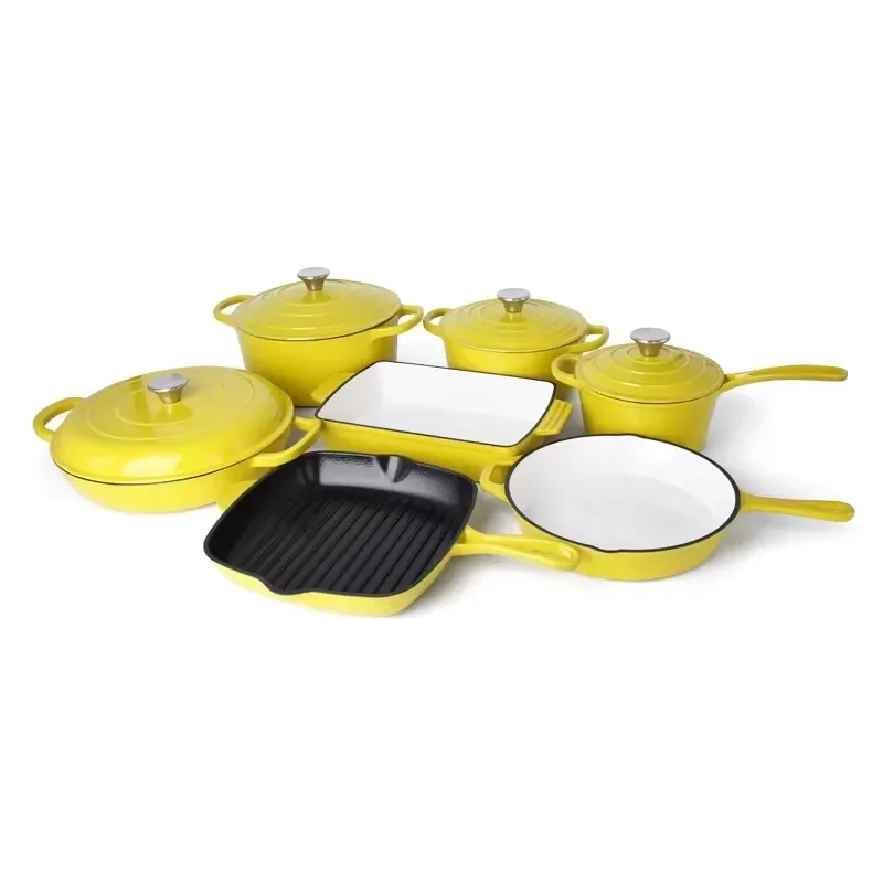 Cast iron cookware set Enamel coated non-stick cooking pot Kitchen cookware set Soup high-end kitchen utensils Dutch oven set