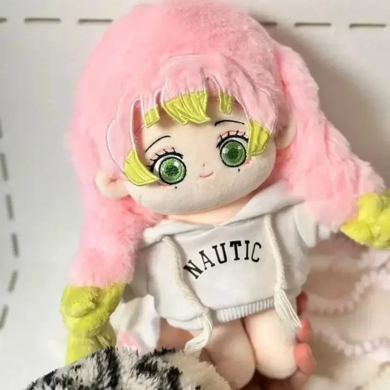 Anime Girl Kanroji Mitsuri Attribute Cosplay Plush Doll Cotton Stuffed Body Cartoon Dress Up Clothes Cotton Toy 20cm