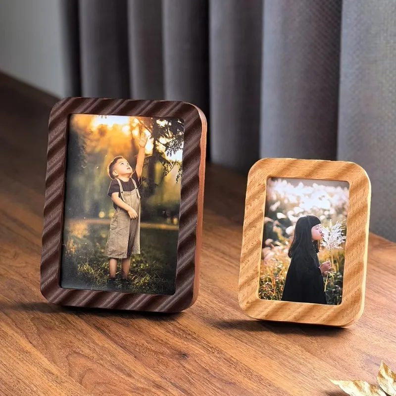 Wave Profile Wood Frame,5-10Inch, For Wedding Photo Tabletop Display & Gift