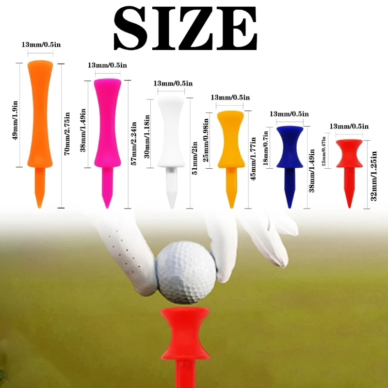 70 pièces t-shirts Golf colorés en plastique petits châteaux t-shirts Golf incassables