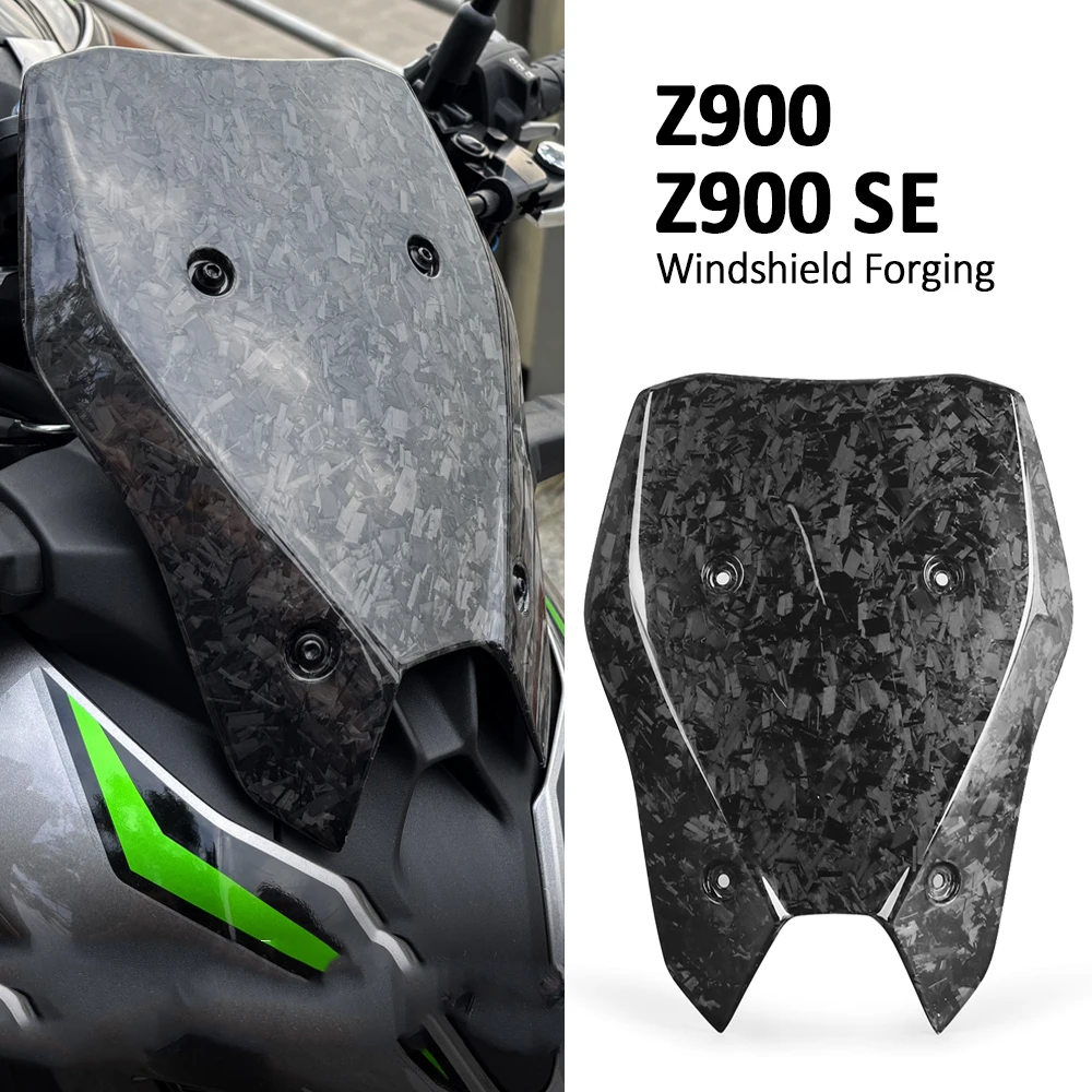 

NEW Motorcycle Accessories For Kawasaki Z900 SE Z 900 2025 Windscreen Windshield Shield Screen Forging pattern Carbon fiber