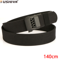 TUSHI New 140cm Military Gun Belt for Men Sturdy Nylon Metal Automatic Buckle Duty Tactical Belt Outdoor Girdle IPSC Accessories