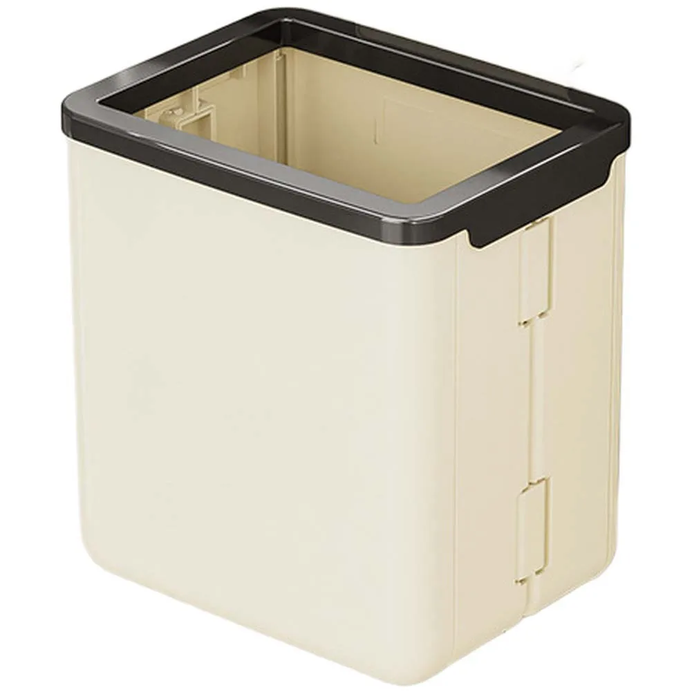 Portable Hanging Trash Bin For Kitchen Under Sink Cabinet Door Foldable Garbage Can Bathroom Toilet Waste Holder White Plastic