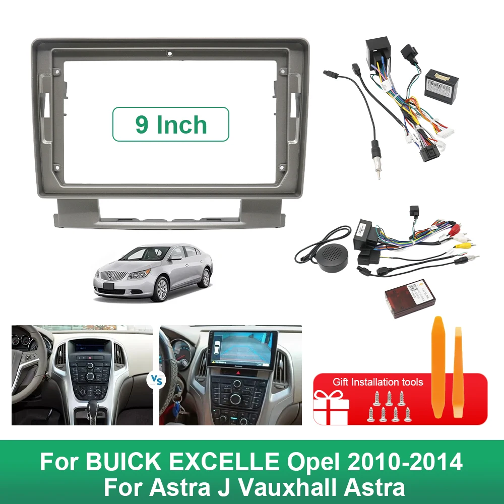 

Для BUICK EXCELLE Opel 2010-2014 Astra J Vauxhall Astra 9-дюймовый 22,86 см 2 Din автомобильный радиоприемник Android стерео кабели приборной панели рамка