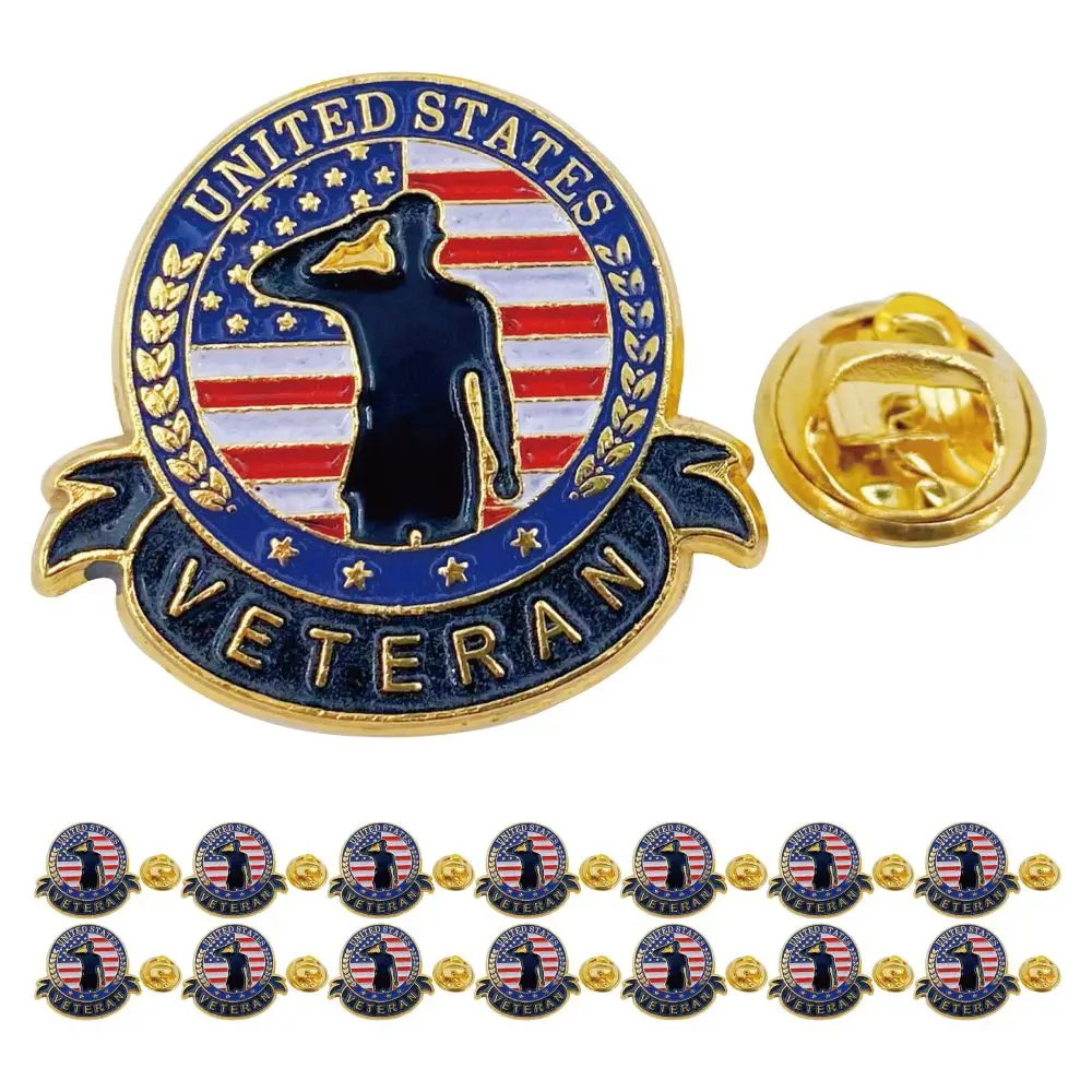 5/10/50/100 Pcs US Veteran Pins– Patriotic American Flag Veterans Day Lapel Pin Badge Brooch Memorial Day Military Patriotic D