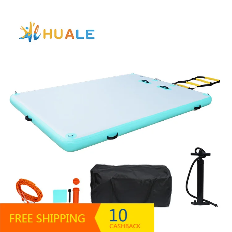 Factory OEM Portable Inflatable Floating Dock Platform Non‑Slip Surface For Family Beach Pool Lake Water Leisure