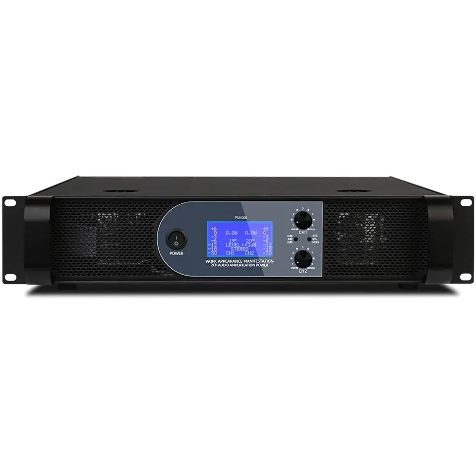 OEM PM1000 Professional 1000W*2 Audio Power Amplifier 2U High Power Amplifier For Conference Stage Performance Theater