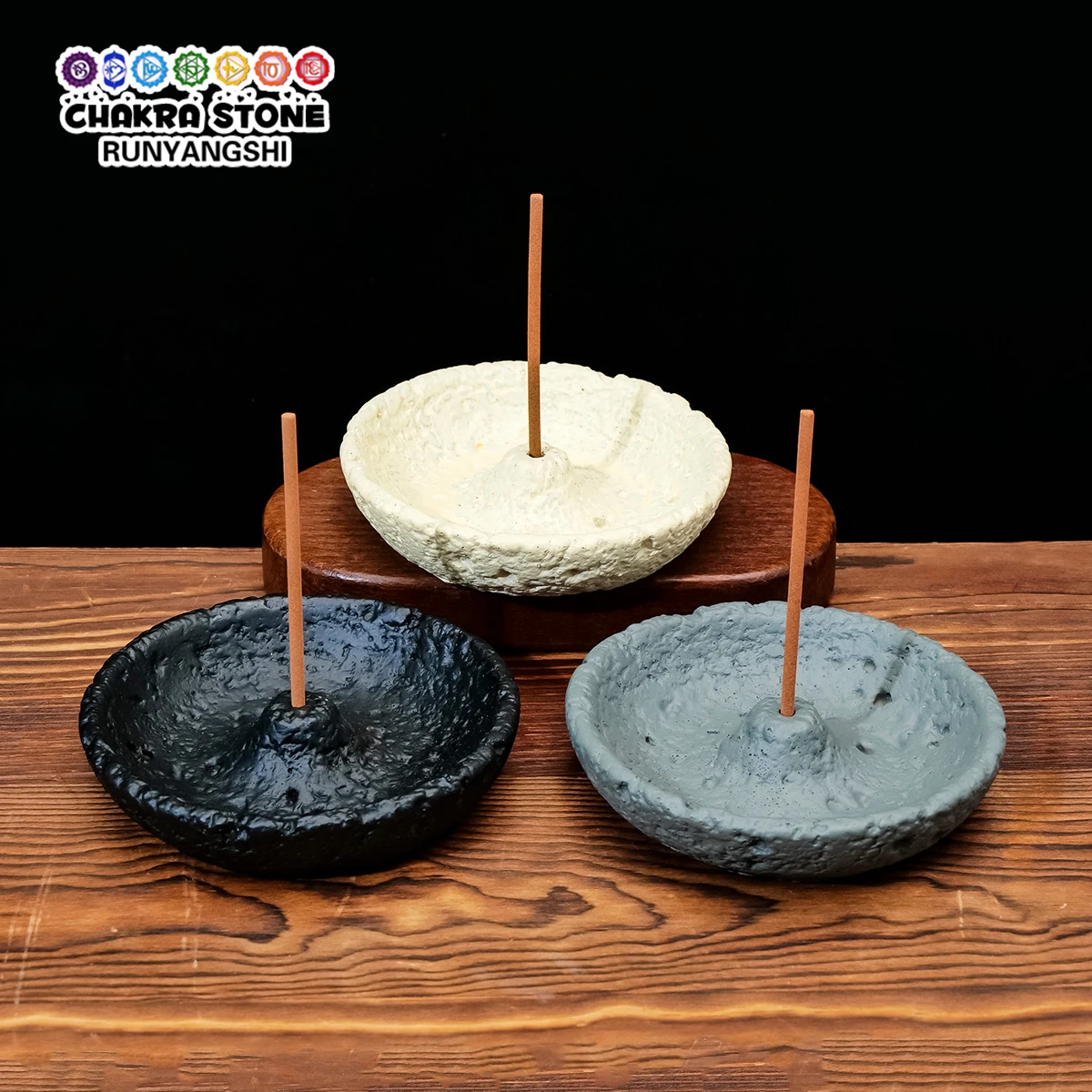 1PC Cement Incense Stick Tray Incense Holder Base, Home Indoor Creative Ornament, Buddhist Incense Holder Base