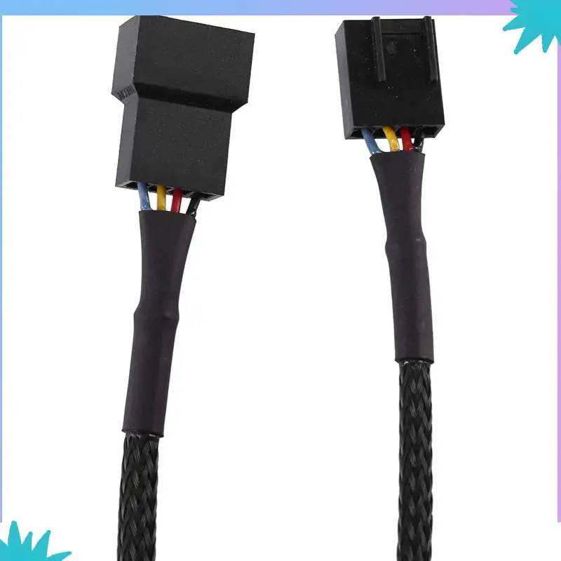 ABZW 50PCS 4 Pin PWM Fan Extension Power Cable Connector Case Male To Female Extending Cables Compatible With 4 Pin/3Pin Fan