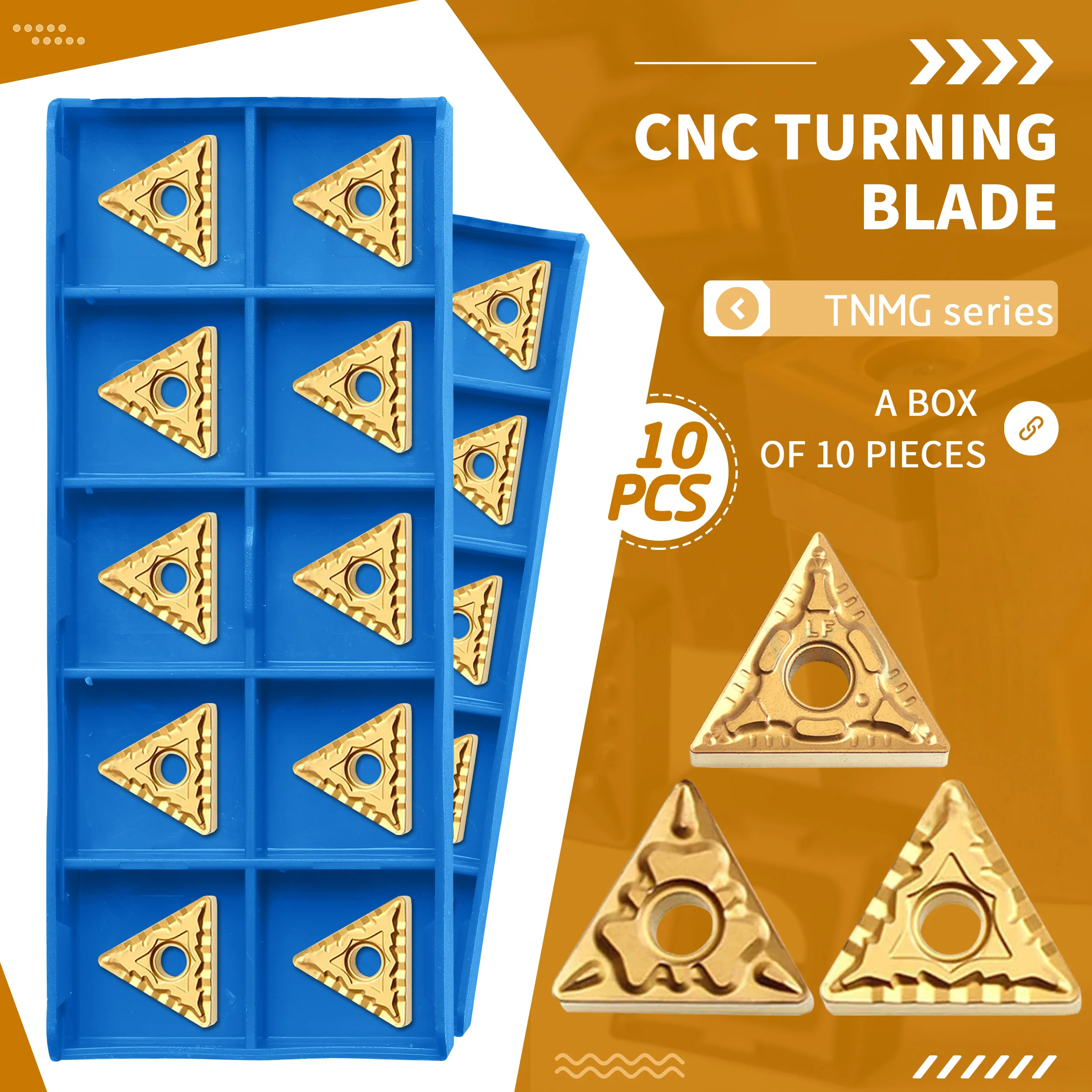 10Pcs TNMG160404 TM CM MT NK3030 TNMG160408 Machining Carbide Turning Inserts CNC Lathe Cutting Tools Special For Steel Parts