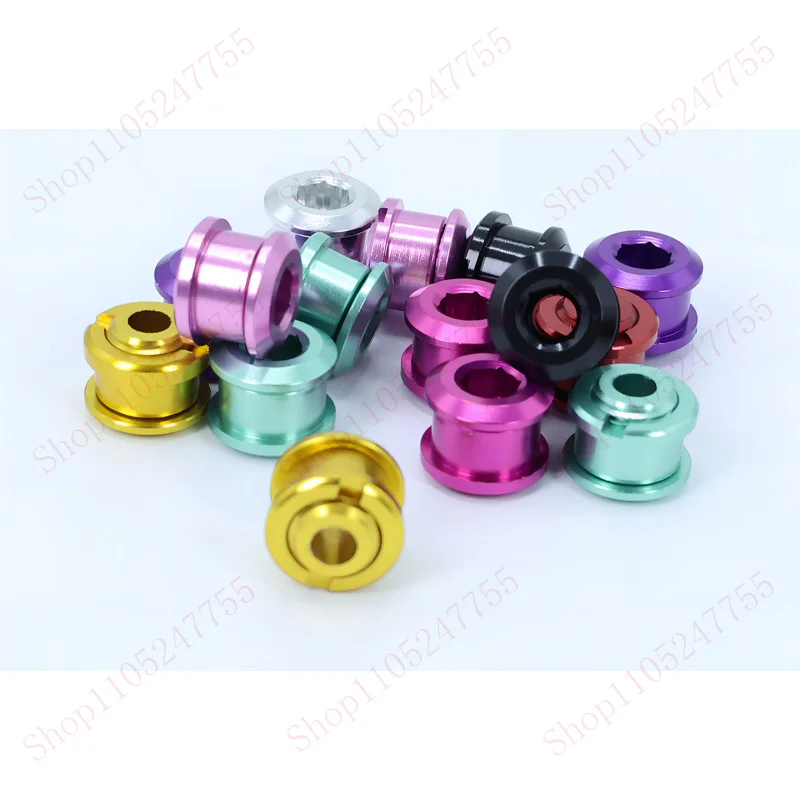 Chainring Bolts M8x0.75 Colorful 5pcs FOR MTB Road Bike, 7075 Aluminum Anodized Single/Double Crankset Screw Nut Set