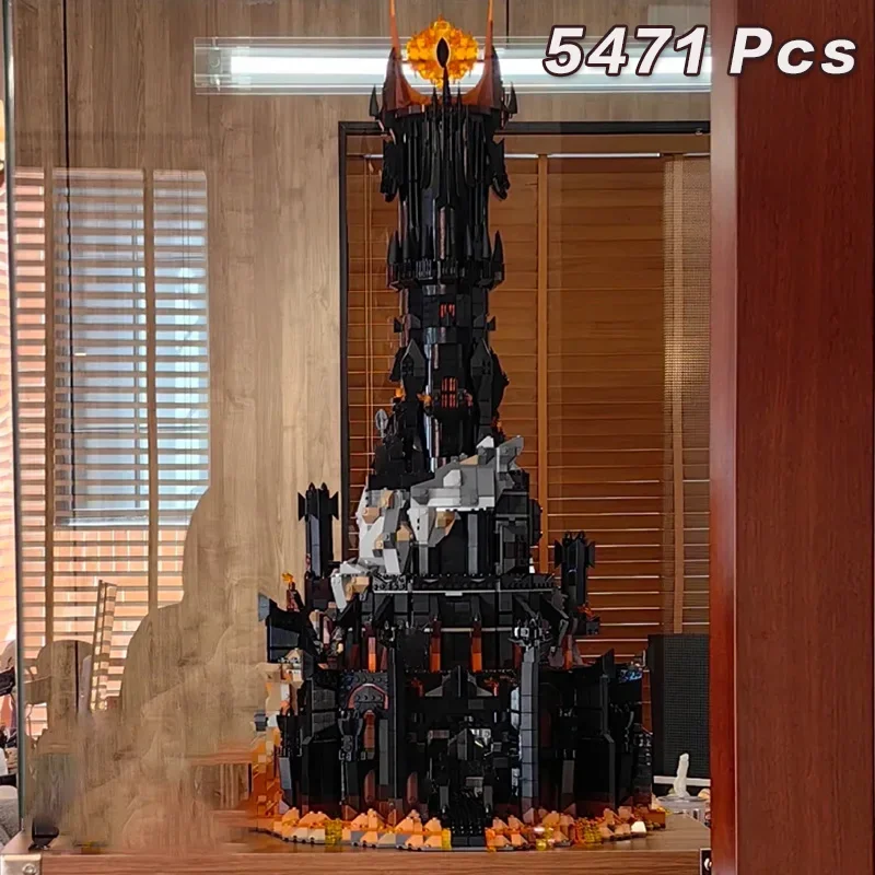10333 Ojo de Sauron Torre Negra 5471 Piezas Bloques de Construcción, Réplica de Barad-dûr del Señor de los Anillos, Modelo Oscuro Premium Coleccionable