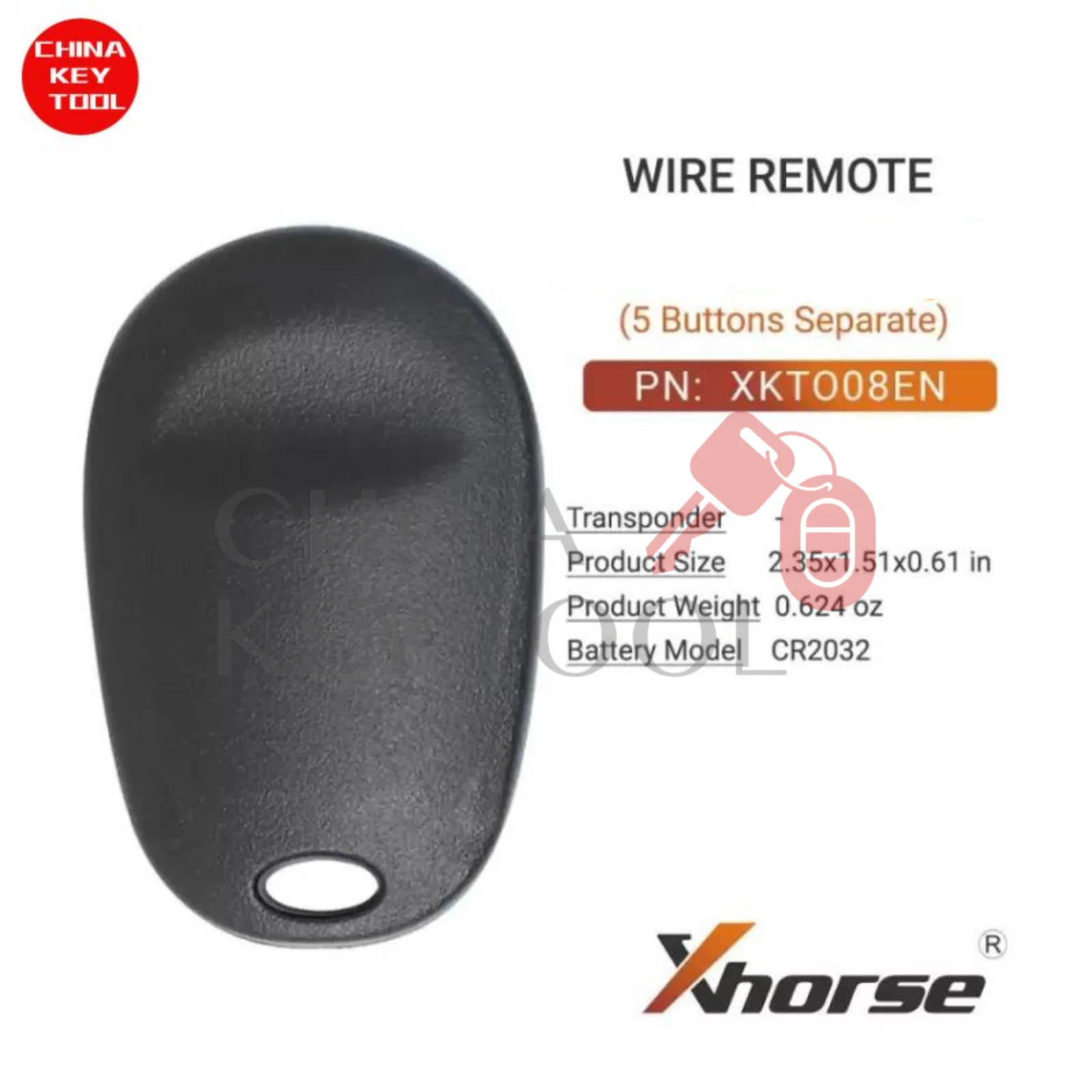1PCS Xhorse Wire Remote Key For Toyota Style Separate 5 Buttons XKTO08EN