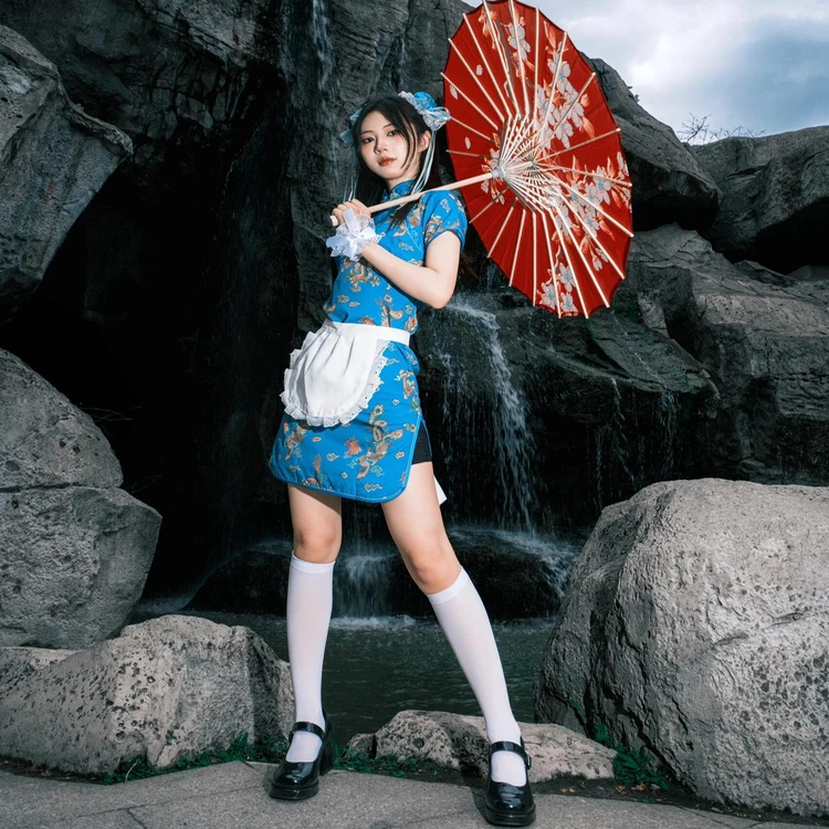 جديد الصينية Sle Dr loween Cisas Cosplay orm ort Sve Maids orm ort ملابس يومية