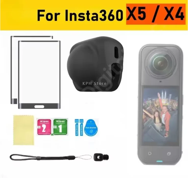 Silicone Lens Cap for Insta360 X5 Insta360 X4 Lens Cover Dustproof Curved Protective Soft Film Protection Accessories