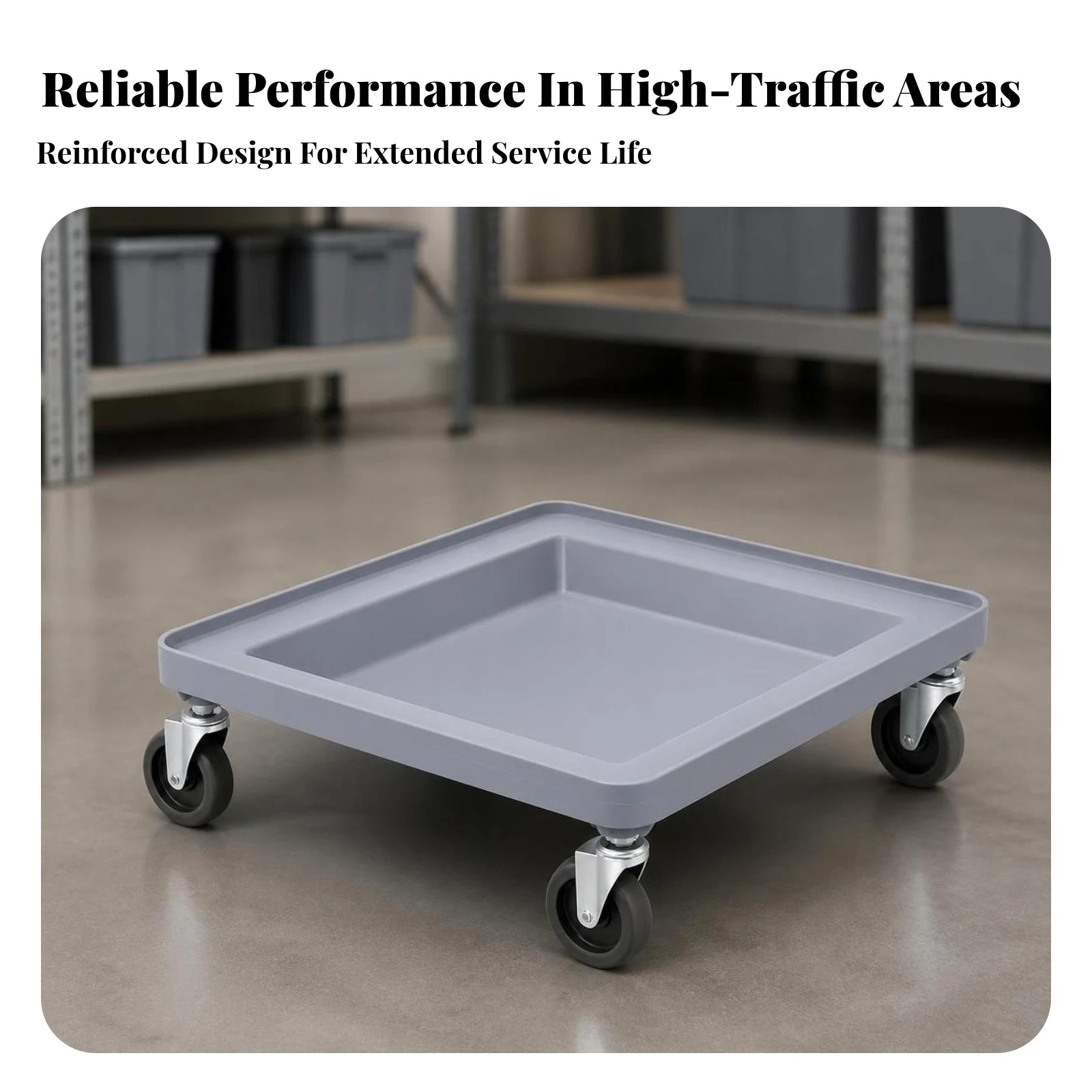 Rolling Cart with Tray Easy to Clean Plastic Utility Cart Swivel Portable for Restaurants, Kitchen, Dining Areas