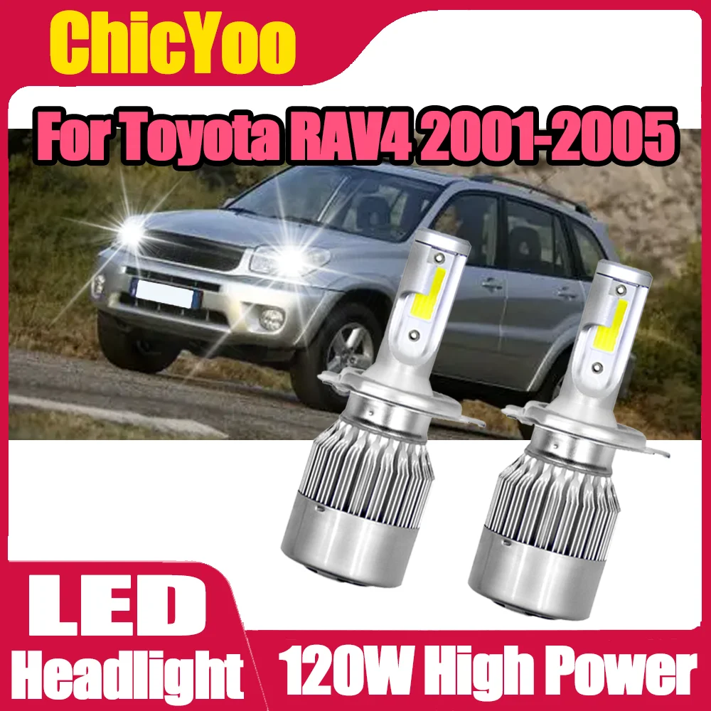 

2PCS 6000K White 20000LM Auto Headlamp 120W H4 Led Car Headlight Bulbs Car Light Bulbs High Power 12V For Toyota RAV4 2001-2005