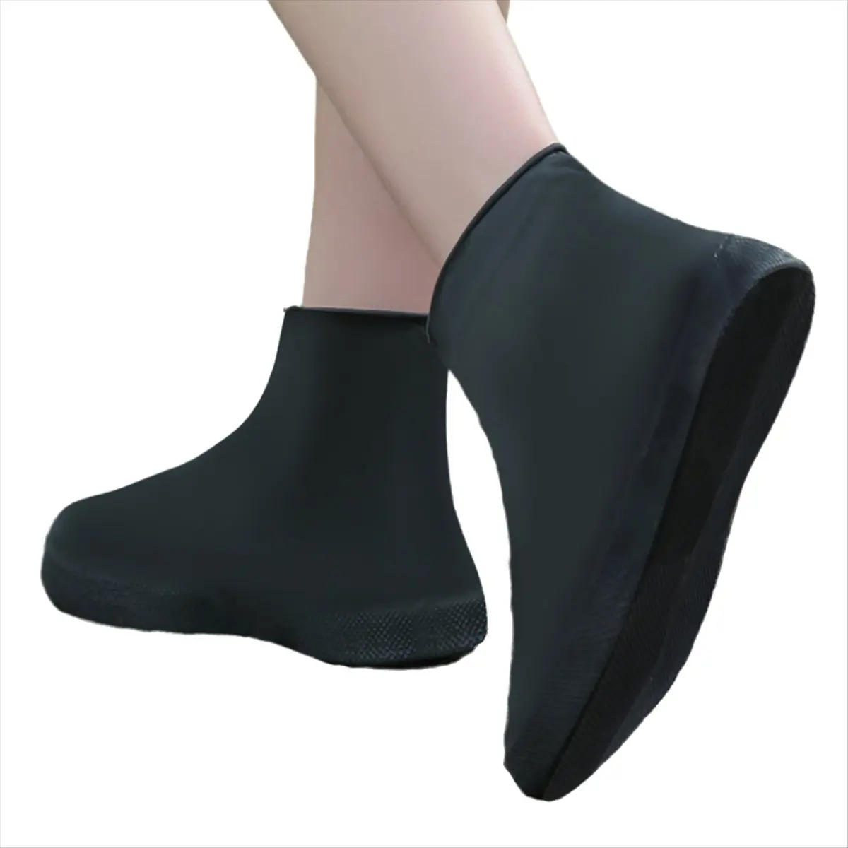 AT33 Anti-Slip Latex Shoe Covers Reusable Non-Slip Waterproof Wear-Resistant Rainy Day Outdoor Boots Protective Covers Black