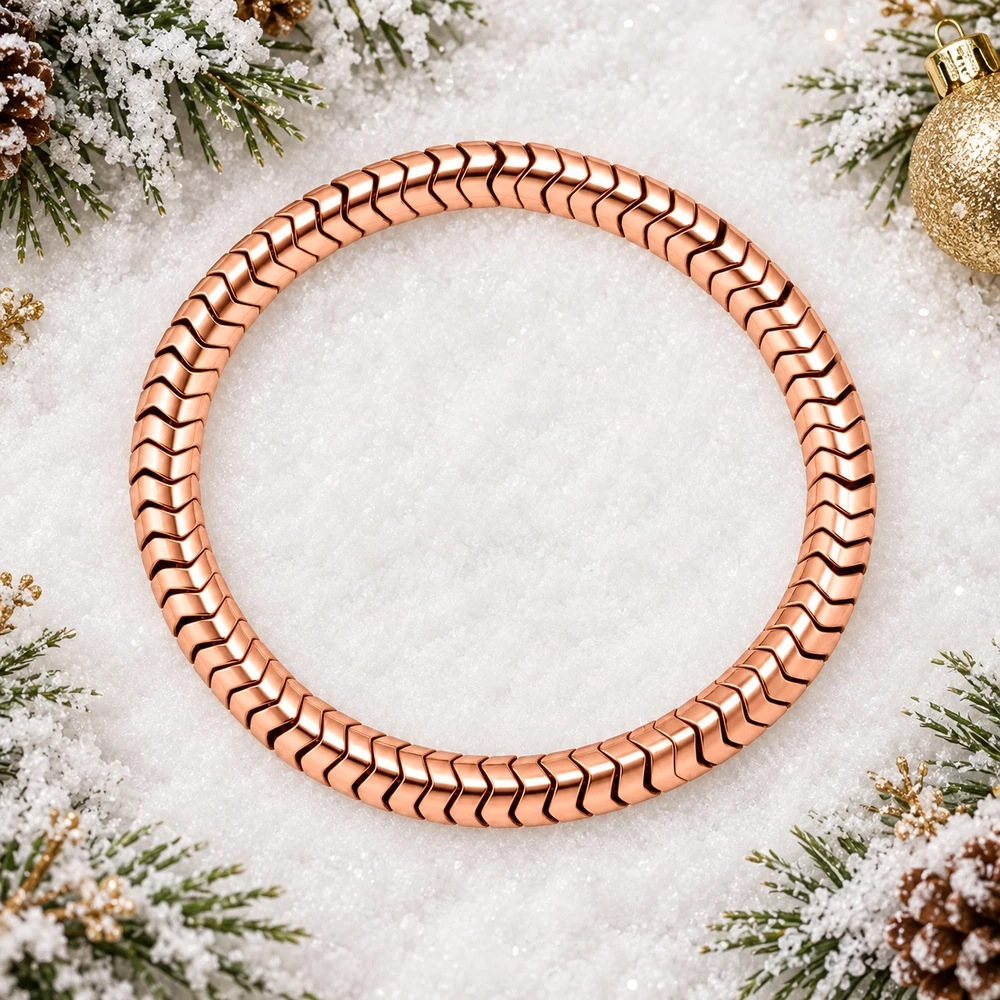 1pc Rose Golden Geometric Chevron Link Chain Bracelet with Interlocking V-Shaped Segments Trendy Minimalist Style