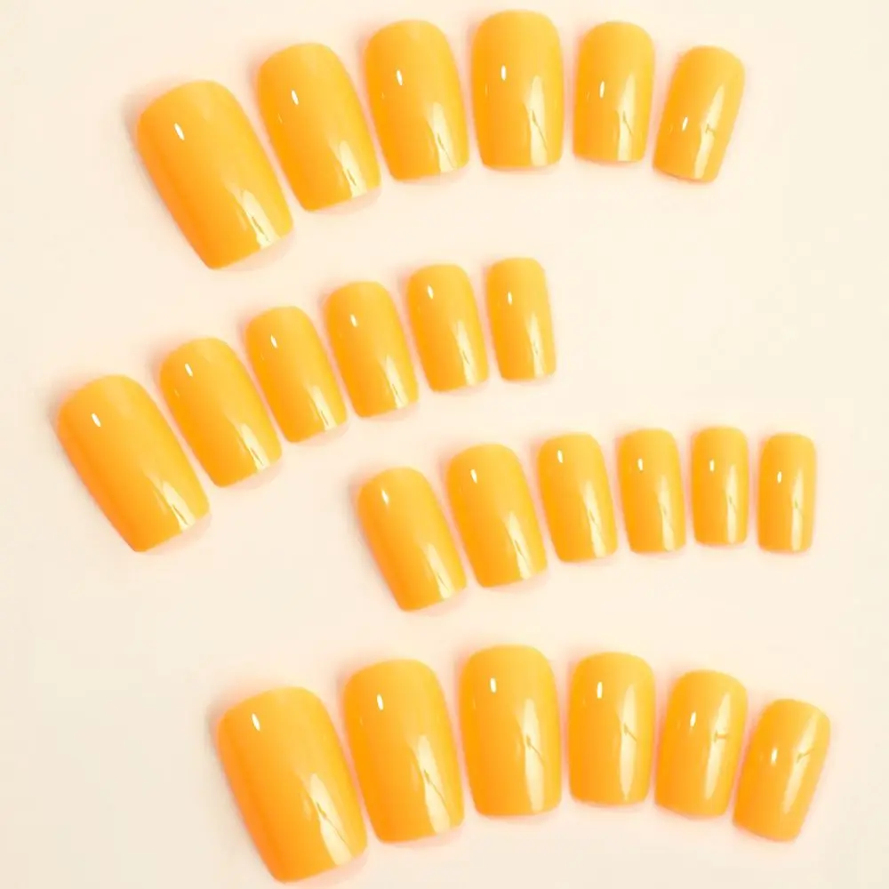 

Модные носимые маникюрные французские накладные ногти средней длины с квадратной головкой, накладные ногти с полным покрытием, чистый цвет, накладные ногти для девочек