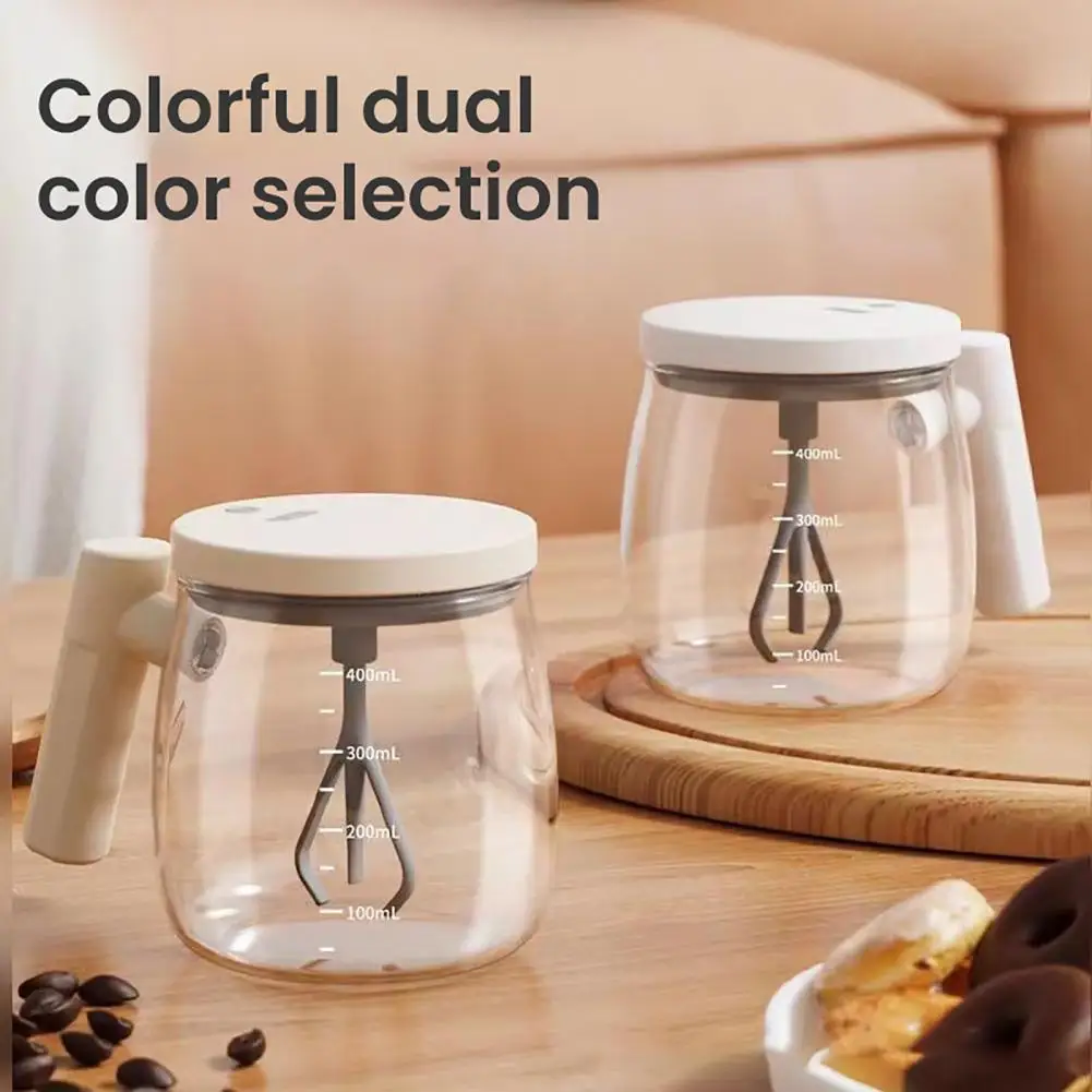 Automatic Coffee Stirring Cup Electric Mixer High Borosilicate Glass Electric Mixing Cup Portable Automatic Drink Mixer