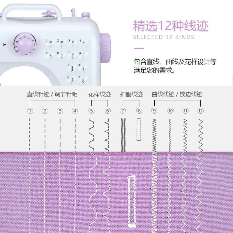 Compact Portable Electric Sewing Machine  110V US Overlock Stitch for Home Use