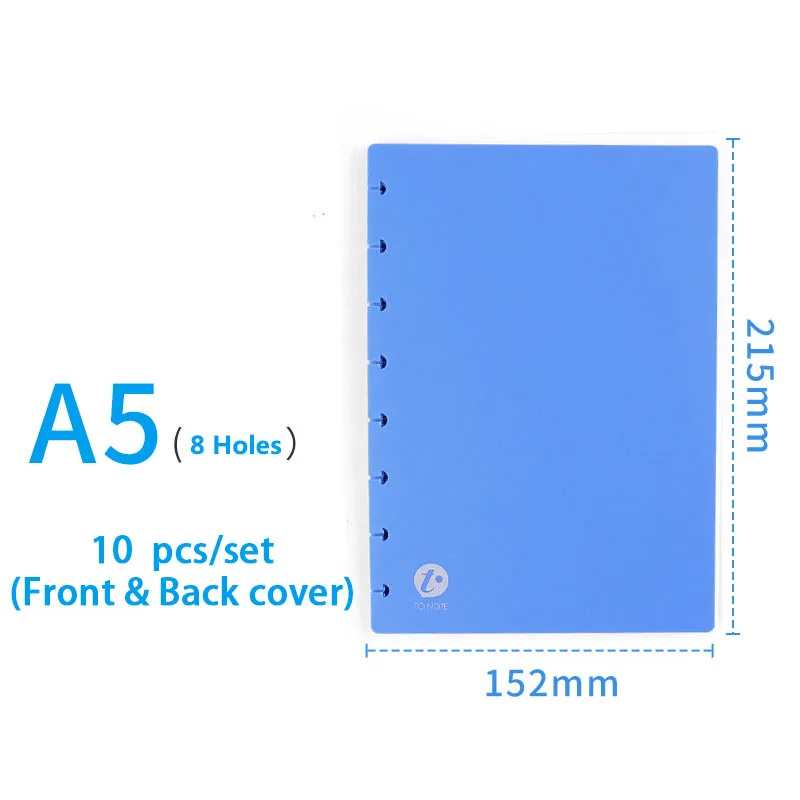 10Pcs A5 Mushroom Hole Loose-leaf Planner Discbound Cover Disc Binding Noteboook Shell Disc Bound Discs Rings Binding Supplies