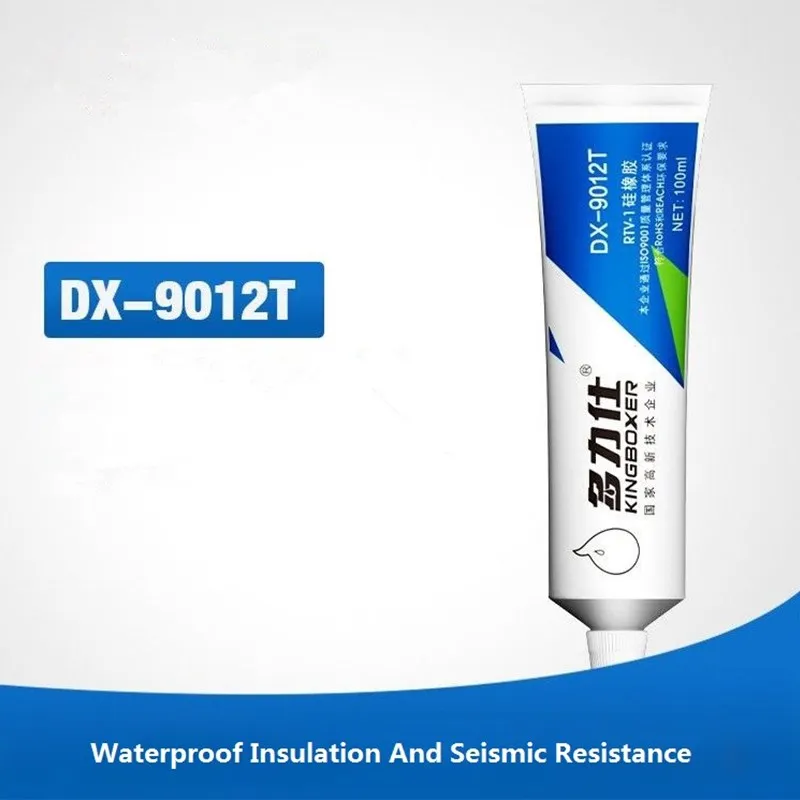 DX-9012T Adesivo de silicone industrial, resistente a altas temperaturas, impermeável, Bond LED Electronic Components Glue, 100ml