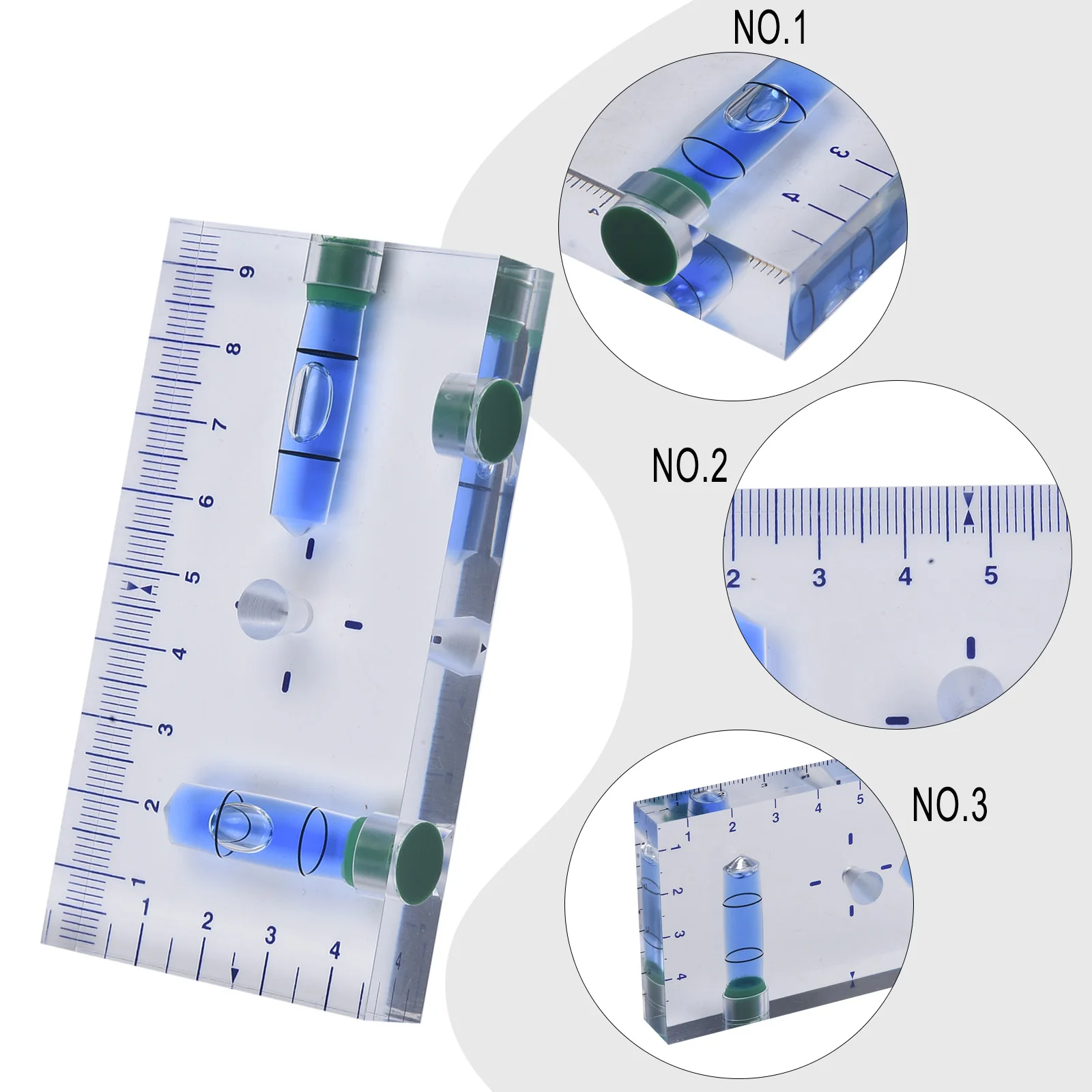 Transparent Two Direction Magnetic Bubble Level 95x51mm T-Type Ruler For Industrial And Domestic Measuring Layout Tool