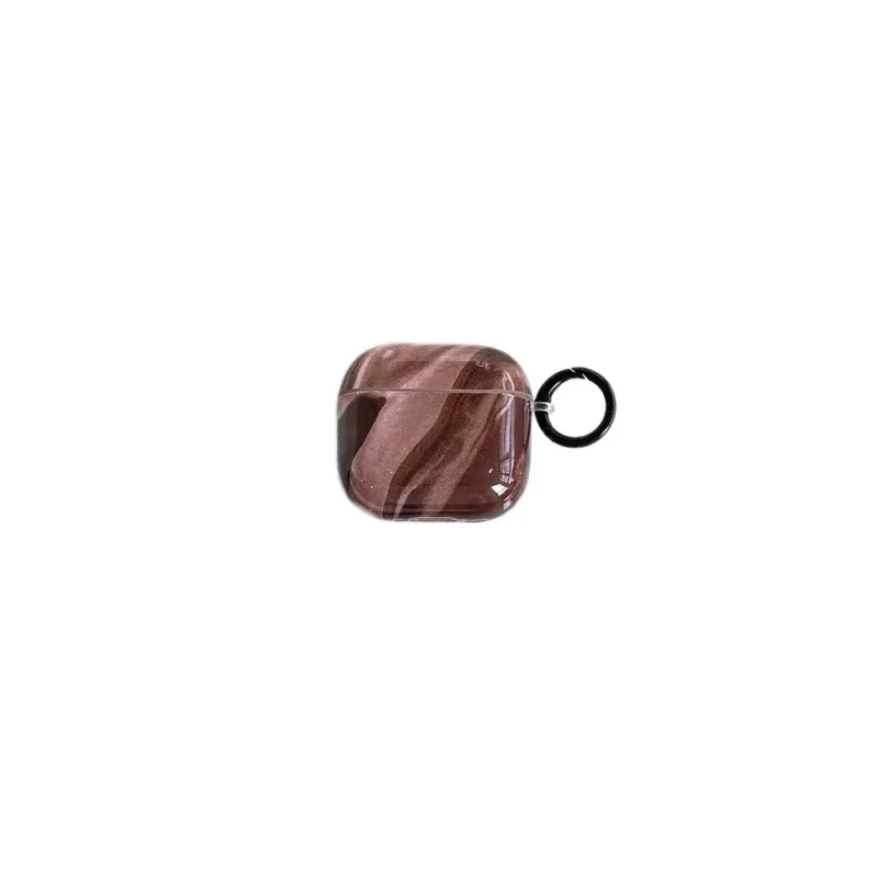 Funda para auriculares con diseño de lava y chocolate con anillo para Airpods Series 1, 2, Pro/pro2, 3, 4, a prueba de polvo, anticaída