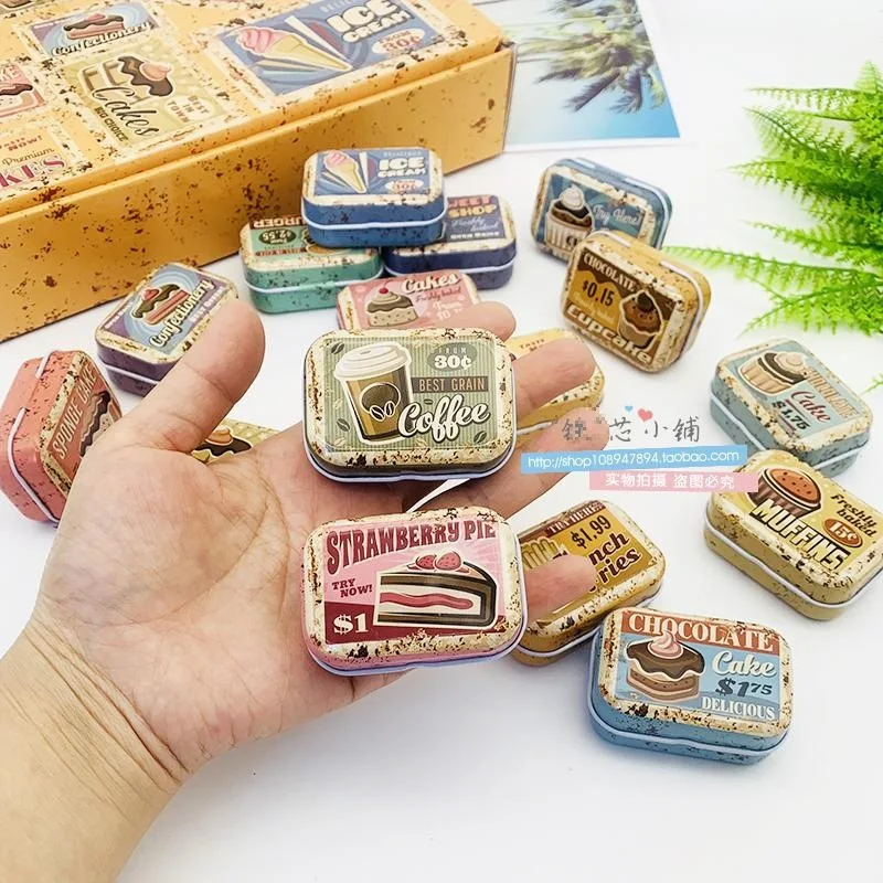 

16pcs Mini Flip Cover Small Item Storage Box, Portable Gum Can with Lid, Earphone Case, Metal Container