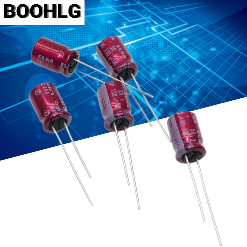 

10PCS 100UF 50V Audio Capacitor 50V 100UF 8X12 RA3 Purple Red Robe