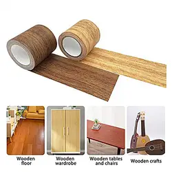 1 Roll Brown Floor Repair Tape Waterproof Strong Stickness Home Decoration Wood Grain Floor Tape Cropping