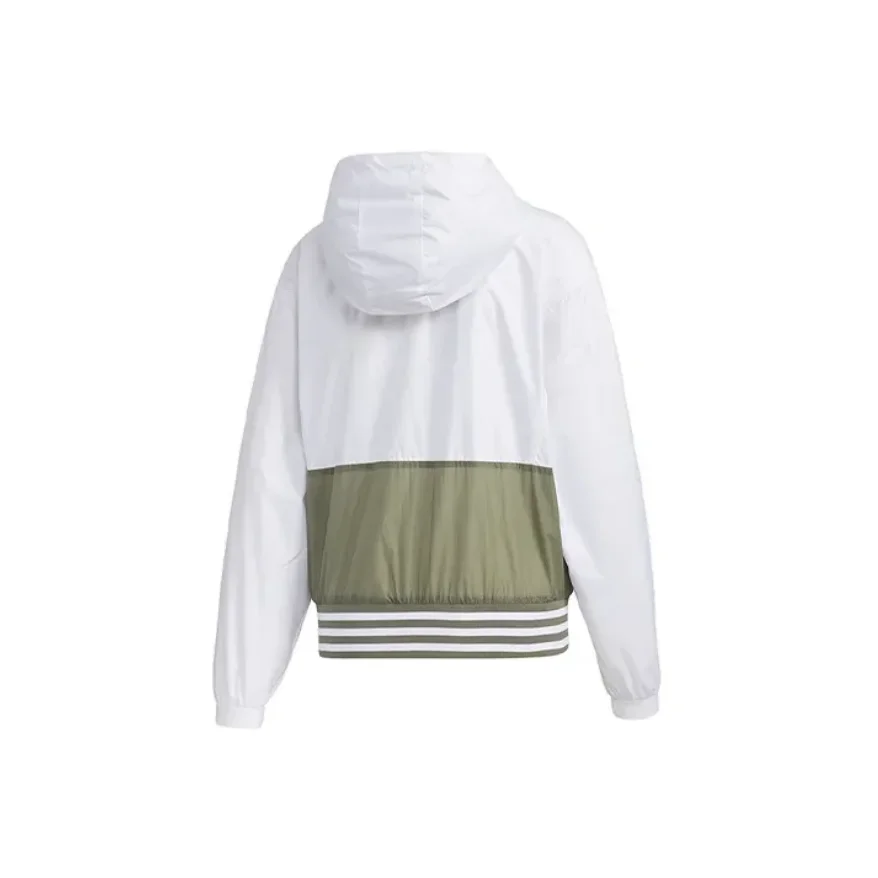 adidas MH FEM WB Hooded Patchwork Woven Windproof Jacket Coat Women's White