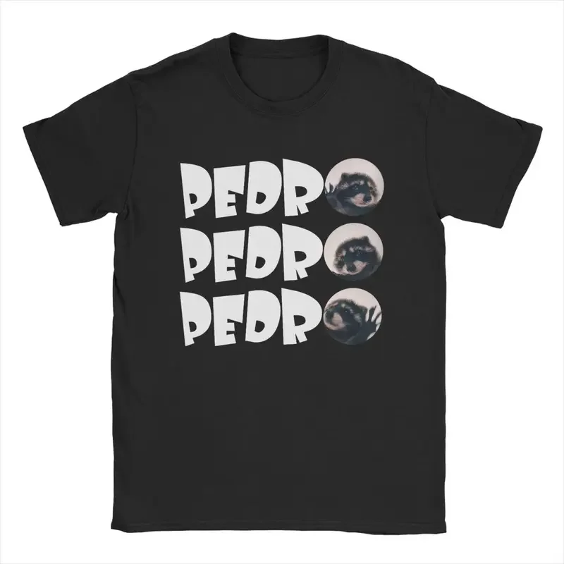 

Men's T-shirt Pedro the Dancing Raccoon funny cotton tee shirt Short Sleeve T shirt crew neck clothes adult