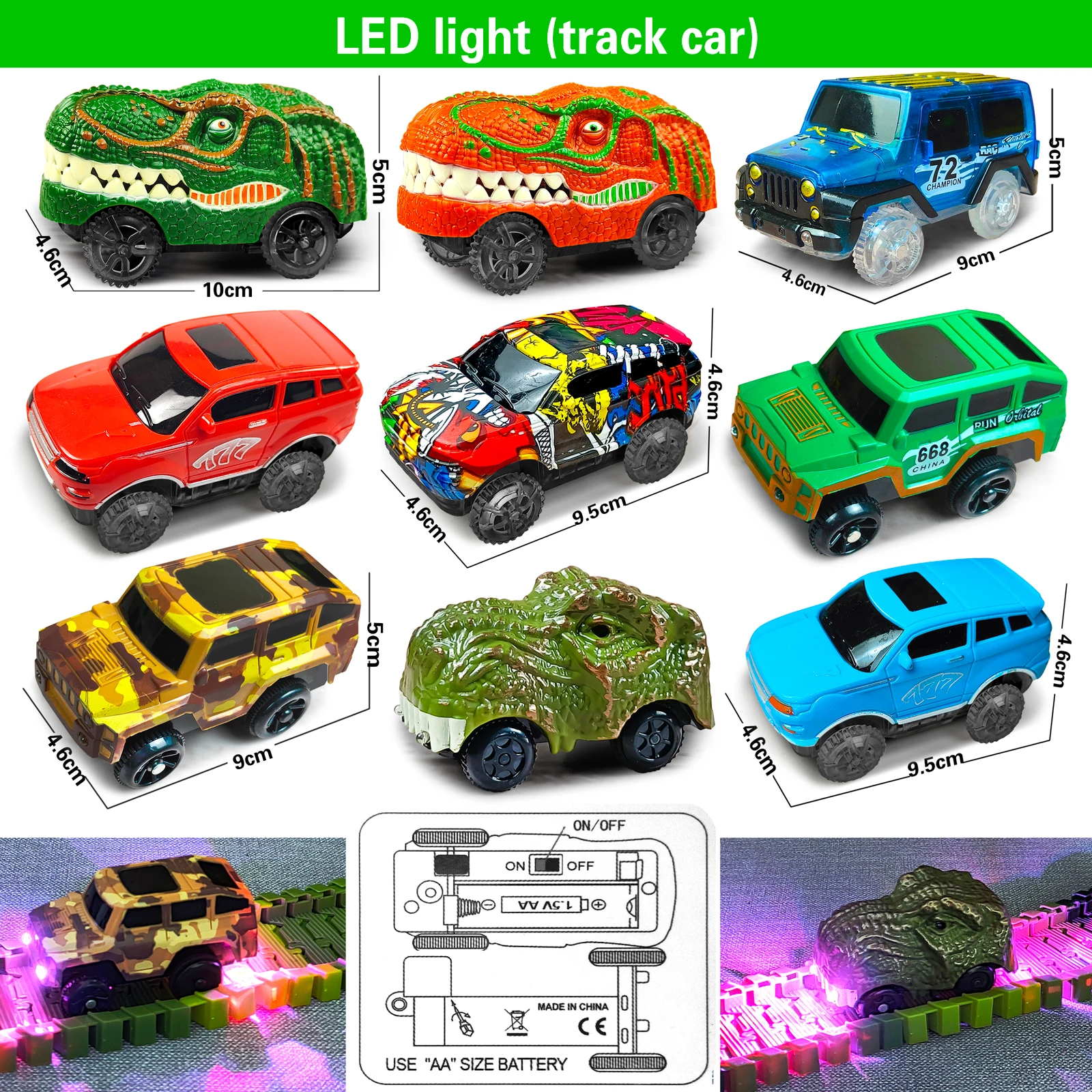 Magical Track Racing Cars With LED Lights DIY Plastic Racing Track Glowing In The Dark Creative Gifts Toys For Children