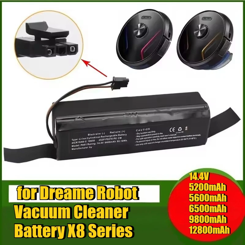 

14.4V 5200mAh---12800mAh for Dreame Robot Vacuum Cleaner Battery X8 Series