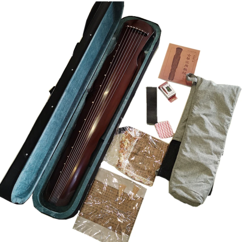 

Professional 7-String Guqin Handmade Ancient Chinese Zither Instrument Aged Spruce Wood with Hard Case Tuner & Full Accessories