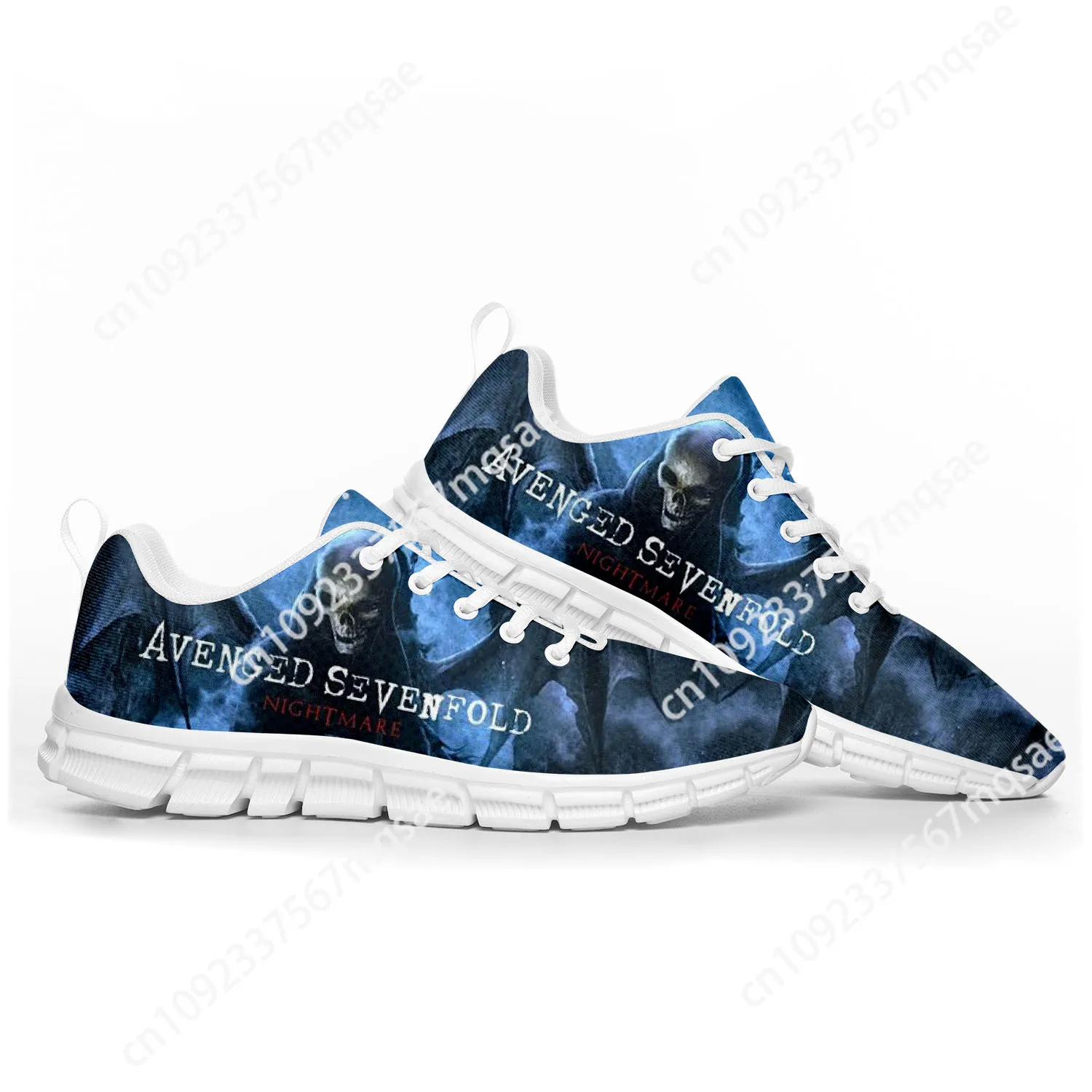 Avenged Eight A7X Calçados Esportivos para Homens e Mulheres, Casual Custom Sneakers para Adolescentes, Sapatos de Casal Branco, Alta Qualidade