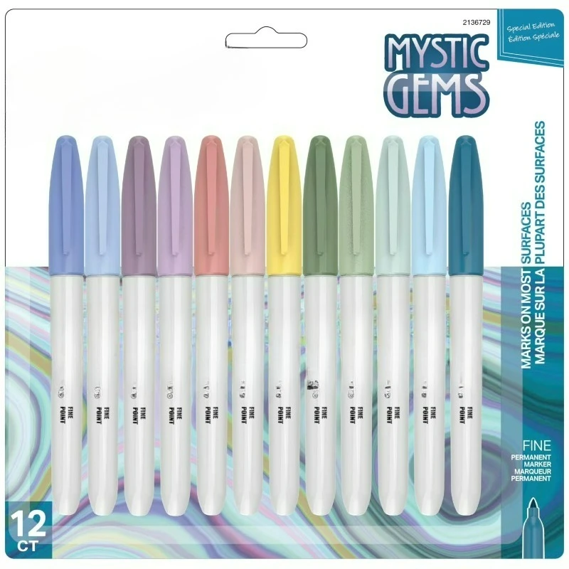 

Permanent Markers, Mystic Gem Special Edition, Fine Point, Assorted Colors, 12 Count