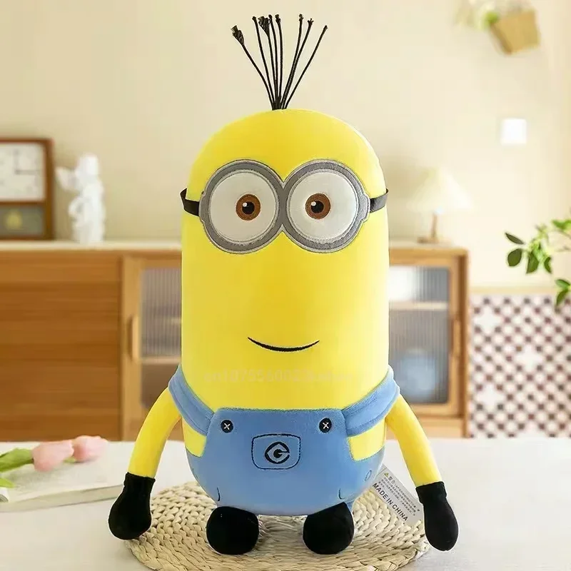 Minions Movie Periphery Yellow Plush Bob Plush Stuart Stuffed Toys In Jeans Soft Dolls Pillow Decoration Children Birthday Gift