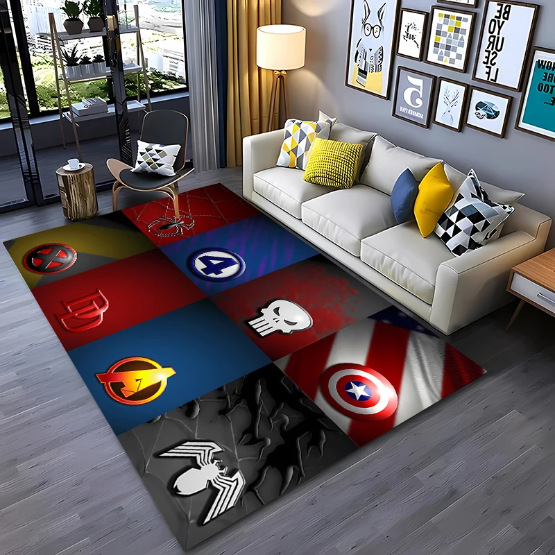 3D Printing Large Area M-marvel Carpets for Living Room Bedroom  Alfombra Anti-slip Soft Area Rug Sofa Doormat Home Decor Tapete