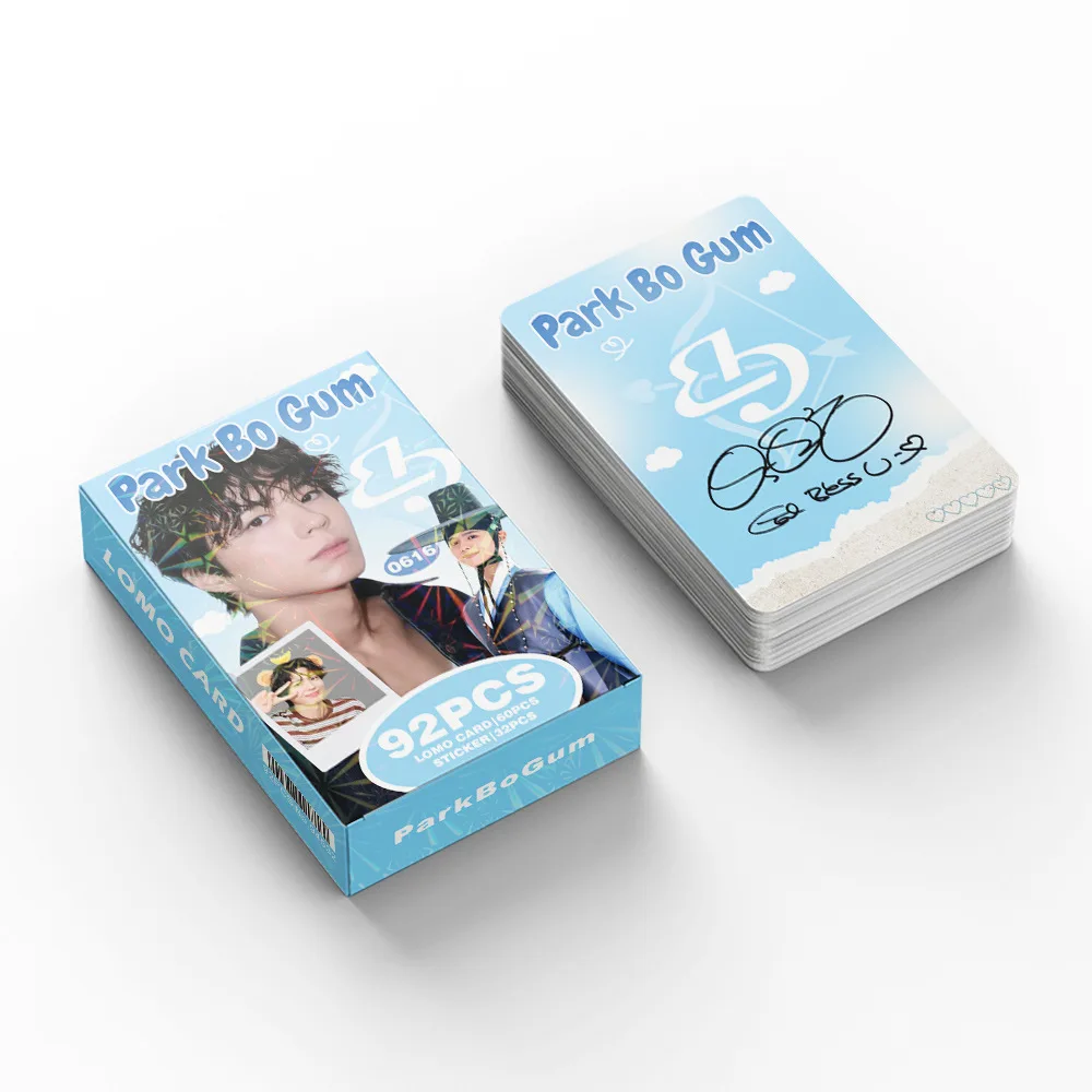 92Pcs/Set Park Bo Gum Merch Pack 60 HD Photocards 32 Stickers Korean Celebrity Mini Lomo Cards Fan Collection Decor view 4