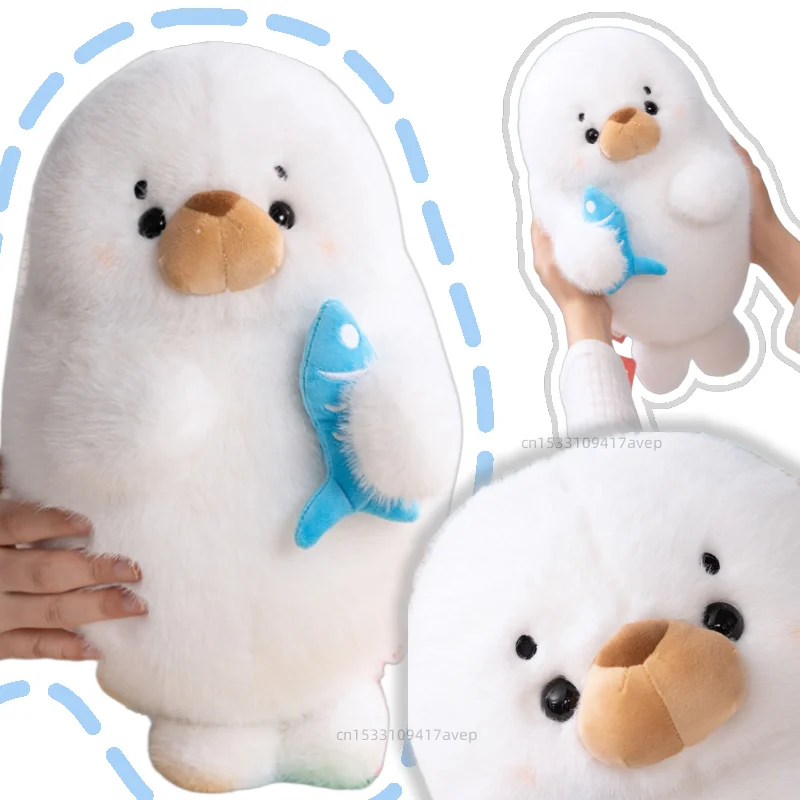 

Cute Round Fat White Seal Plushie hudding Fish Animals Doll Toys for Kids Birtday Stuffed Sea Animals Cuddly Plush Toys Cushion